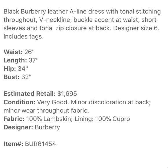 BURBERRY Leather Dress EUC - Picture 4 of 4